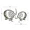7" Silver Porcelain Elephant Sculpture Set